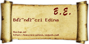 Bánóczi Edina névjegykártya